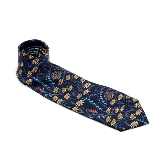 Navy floral tie